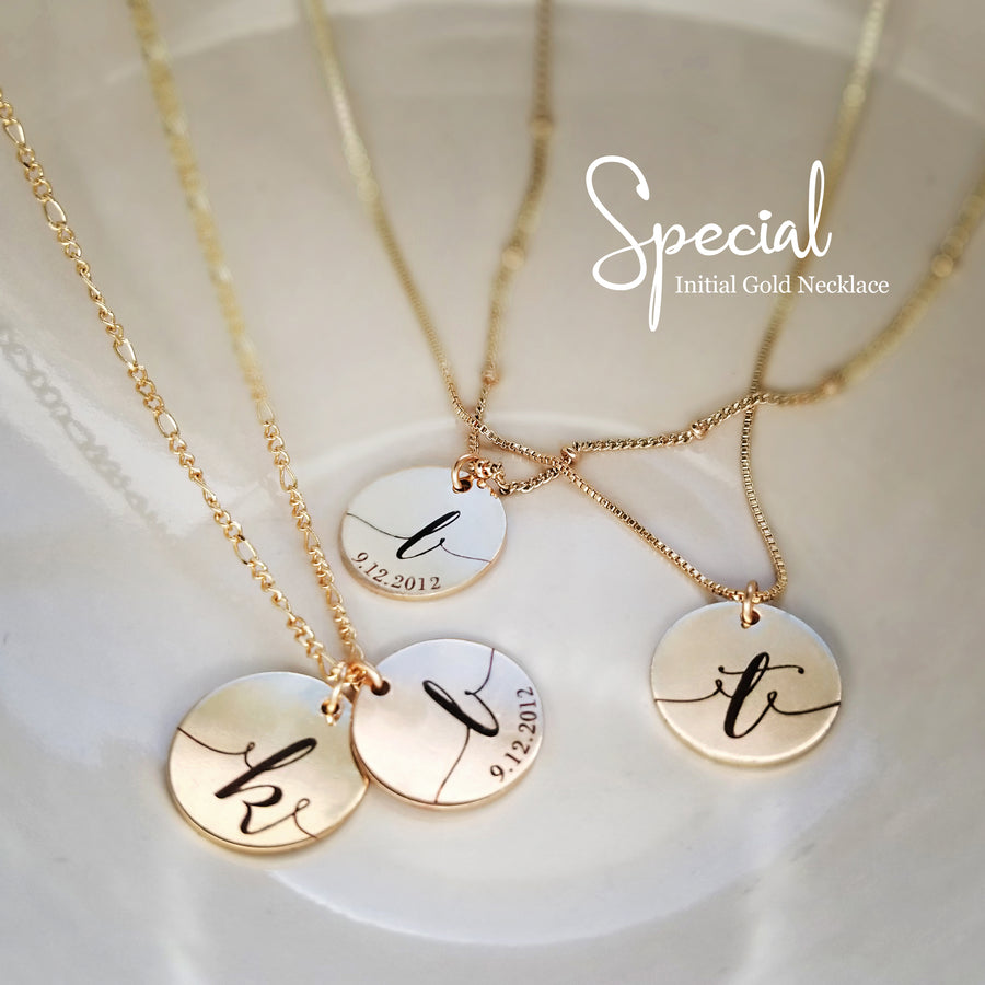 Bella Gold Initial Personalized Necklace