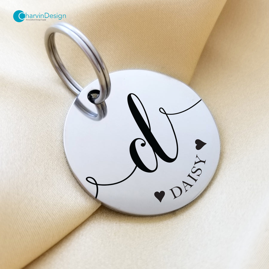 Fancy Lettering Initial Pet Tag